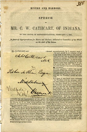 Item #36195 Rivers and Harbors. Speech of Mr. C.W. Cathcart, of Indiana, in the House of...