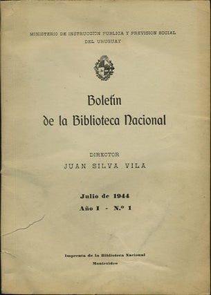 Item #36319 Boletín de la Biblioteca Nacional. Julio de 1944. Año I, No 1. Juan Biblioteca...