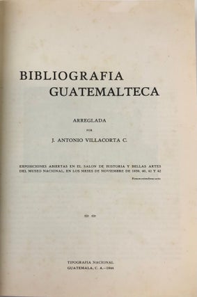 Bibliografia Guatemalteca.
