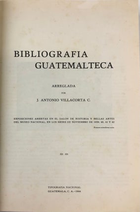 Bibliografia Guatemalteca.