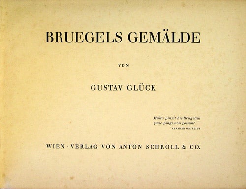 Item #36553 Bruegels Gemälde. Peter Bruegel, Gustav Glück.