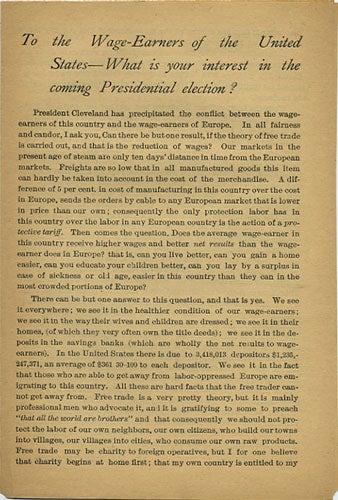 Item #36577 To the Wage-Earners of the United States - What is your interest in the coming Presidential election? H. K. Thurber, Horace.