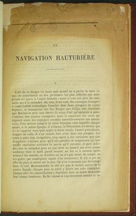 Item #37012 La Navigation Hauturière. [Extrait de La Revue des deux mondes]. E. Jurien da la...