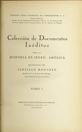 Item #37038 Colección de Documentos Inéditos para la Historia de Ibero-América. Santiago...