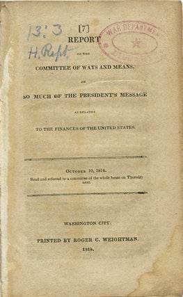 Item #37506 Report of the Committee of Ways and Means, on so much of the President's Message as...