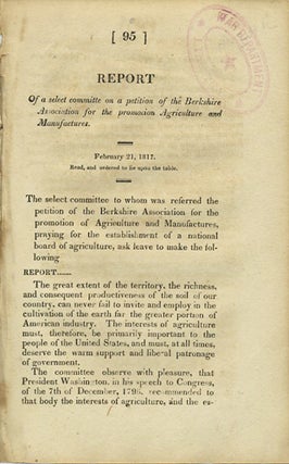 Item #37611 Report of a select committe [sic] on a petition of the Berkshire Association for the...