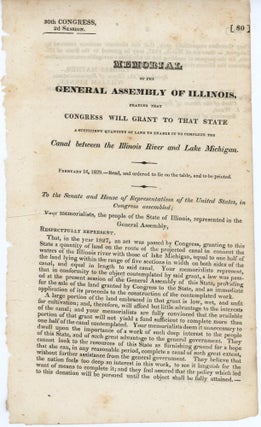 Item #37616 Memorial of the General Assembly of Illinois, praying that Congress will grant to...