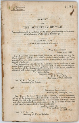 Item #37628 Report from the Secretary of War, in Compliance with a resolution of the Senate,...