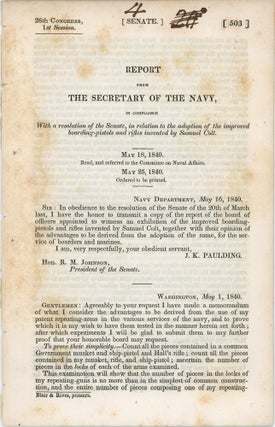 Item #37633 Report from the Secretary of the Navy, in compliance with a resolution of the Senate,...