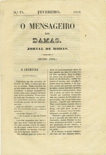 Item #38514 "Quero e nao quero casar," in 'O Mensageiro das Damas. Jornal de Modas,' No. 74, Fevereiro. 1859. José Ignacio de Araújo.