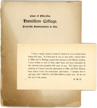 Item #38707 Class of Fifty-One. Hamilton College. Forty-Six Anniversaries in One. Hamilton...