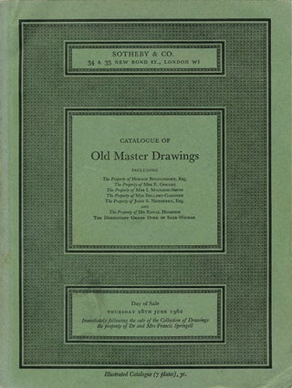 Item #39047 Catalogue of Old Master Drawings. Thursday 28th June 1962. Sotheby's