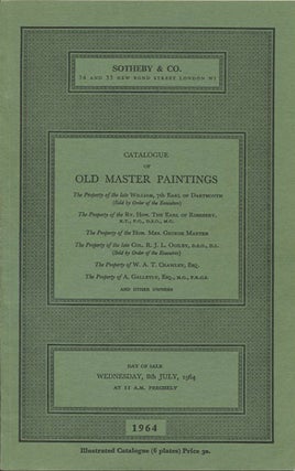 Item #39060 Catalogue of Old Master Paintings. The Property of the late William, 7th Earl of...