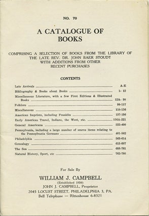 Item #39802 A Catalogue of Books. Comprising a Selection of Books from the Library of the Late...