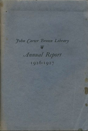 Item #40048 Report to the Corporation of Brown University July 1, 1927. John Carter Brown Library