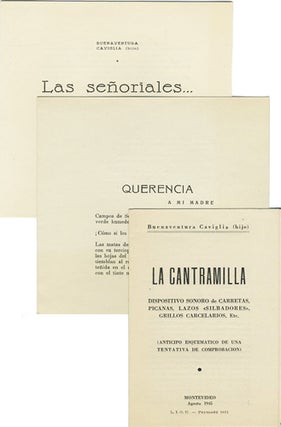 Item #40110 [Prospectus and two printed poems]. Buenaventura Caviglia