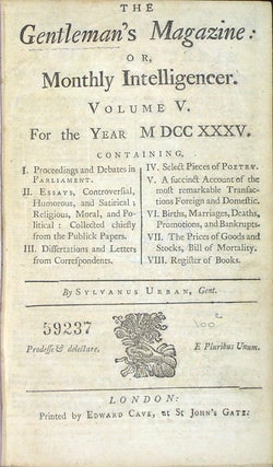 Item #40154 The Gentleman's Magazine: or, Monthly Intelligencer. Volume V. For the Year MDCCXXXV....