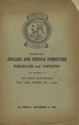 Item #41149 Catalogue of Highly Important English and French Furniture Porcelain and Tapestry....