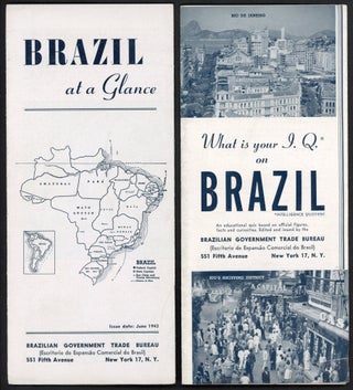 Item #41290 Brazil at a Glance. [with] What is your I.Q. on Brazil. Brazilian Government Trade...