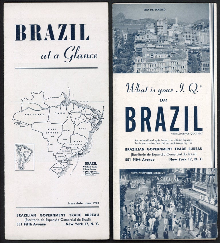 Item #41290 Brazil at a Glance. [with] What is your I.Q. on Brazil. Brazilian Government Trade Bureau.