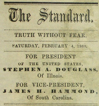 Brooklyn Standard. A Family Journal Devoted to National Politics, Art, Science and Literature. Saturday, February 4, 1860. Vol. I, No. 15.