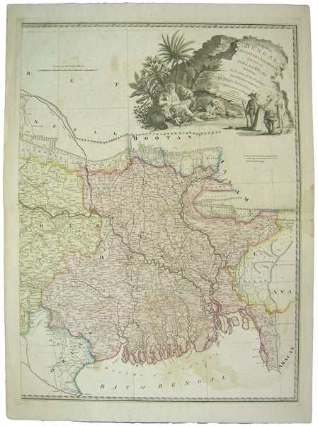 Item #41794 A Map of Bengal, Bahar, Oude & Allahabad: with part of Agra and Delhi, exhibiting the course of the Ganges from Hurdwar to the sea. [Western Half]. James Rennell.