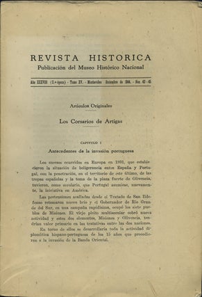Item #42142 Los Corsarios de Artigas. Revista Historica. Año XXXVIII, T. XV. Diciembre de 1944....