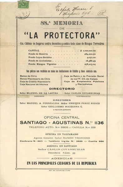 Compaa de Seguros La Protectora (Chile) - 88. A Memoria de 