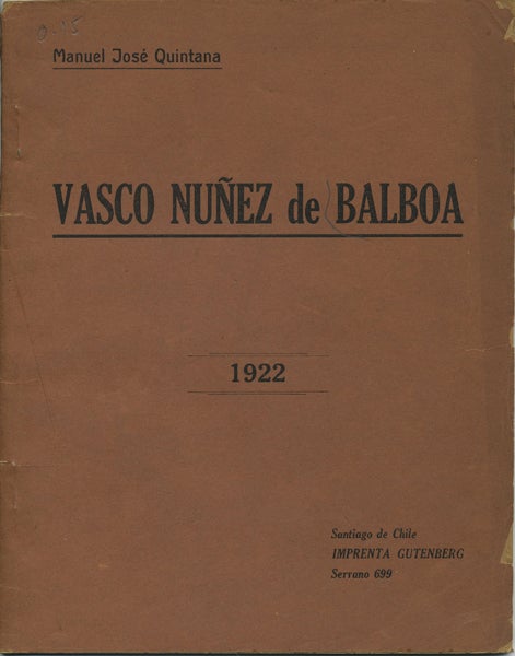 Item #42221 Vasco Núñez de Balboa. Manuel José Quintana.