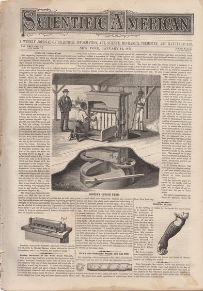 Item #42272 Scientific American. A Weekly Journal of Practical Information, Art, Science, Mechanics, Chemistry, and Manufactures. Vol. XXIV. No. 3. January 14, 1871. O. D. Munn, S H. Wales, eds A E. Beach.