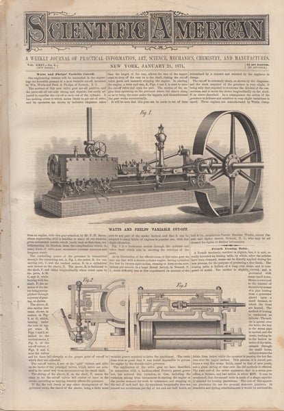 Item #42273 Scientific American. A Weekly Journal of Practical Information, Art, Science, Mechanics, Chemistry, and Manufactures. Vol. XXIV. No. 4. January 21, 1871. O. D. Munn, S H. Wales, eds A E. Beach.