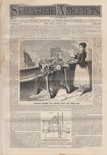 Item #42292 Scientific American. A Weekly Journal of Practical Information, Art, Science, Mechanics, Chemistry, and Manufactures. Vol. XXIV. No. 23. June 3, 1871. O. D. Munn, A. E. Beach, eds.