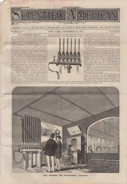 Item #42308 Scientific American. A Weekly Journal of Practical Information, Art, Science, Mechanics, Chemistry, and Manufactures. Vol. XXV. No. 13. September 23, 1871. O. D. Munn, A. E. Beach, eds.