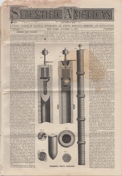 Item #42310 Scientific American. A Weekly Journal of Practical Information, Art, Science, Mechanics, Chemistry, and Manufactures. Vol. XXV. No. 16. October 14, 1871. O. D. Munn, A. E. Beach, eds.
