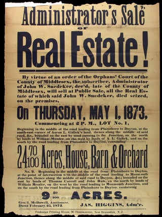 Item #42435 Administrator's Sale of Real Estate! By Virtue of an order of the Orphans' Court of...