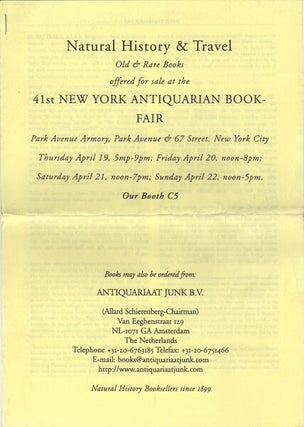Item #42601 Natural History & Travel Old & rare Books offered for sale at the 41st New...