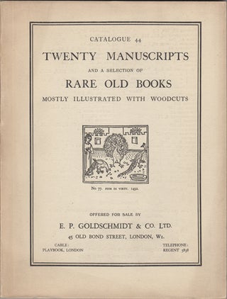 Item #42633 Twenty Manuscripts and a Selection of Rare Old Books Mostly Illustrated with...