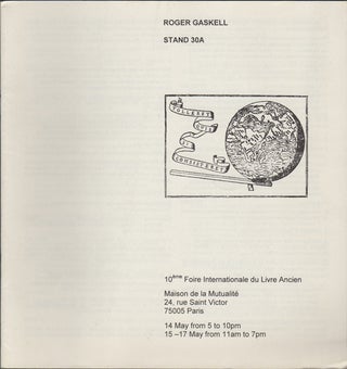 Item #42702 Roger Gaskell. 10ème Internationale du Livre Ancien ... Paris. Roger Gaskell