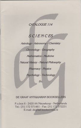 Item #42757 Catalogue 114. Sciences. Astrology - Astronomy - Chemistry - Chronology - Geography -...