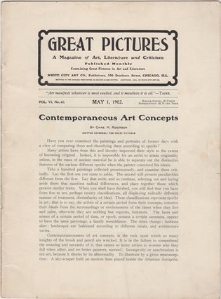 Item #42891 Great Pictures. A Magazine of Art, Literature and Criticism. Vol. VI, No. 62, May 1,...