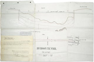 Item #42908 Hudson Tunnel Map and Profil [sic]. [Profile of the first tunnel under the Hudson...