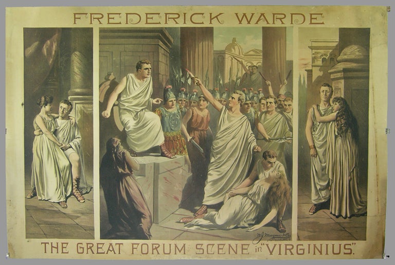 Item #43294 [American Theater Poster]. Frederick Warde / The Great Forum Scene in "Virginius." Frederick Warde.