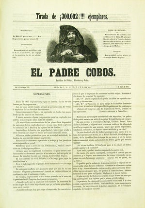 Item #43505 El padre cobos: Periódico de politica, literatura y artes. I Epoca [bound with] II...