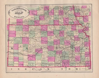 Item #43521 New Rail Road and County Map of Kansas. George F. Cram