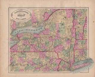 Item #43527 New Rail Road and County Map of New York. George F. Cram