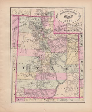 Item #43531 New Rail Road and County Map of Utah. George F. Cram