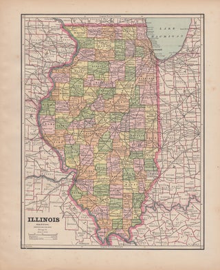 Item #43546 [Map of] Illinois. George F. Cram