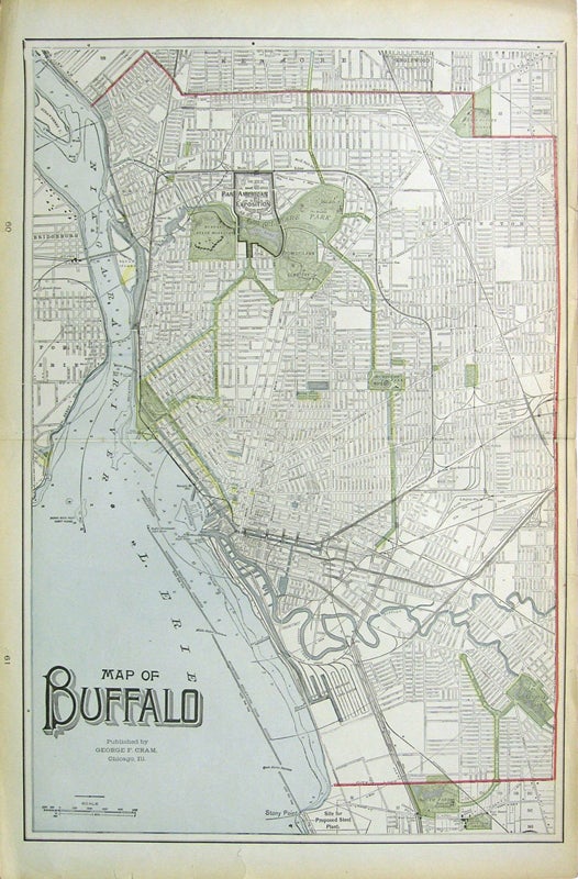 Item #43548 Map of Buffalo. George F. Cram.