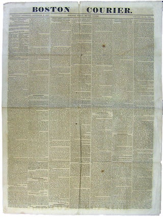 Item #43582 Boston Courier. Thursday, September 2, 1847. Volume XI, No. 555. Massachusetts,...