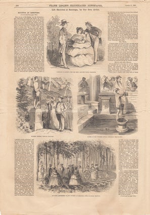"Records of Saratoga" [and] "Life Sketches at Saratoga" [in] Frank Leslie's Illustrated Newspaper. No. 195 Vol. VIII. August 27, 1859.